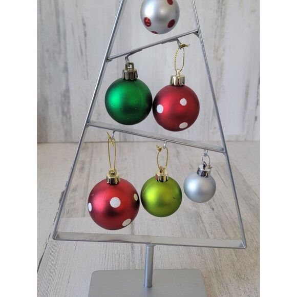 Silver Tree frame ball ornament glitter Xmas Decor figure - Picture 9 of 12